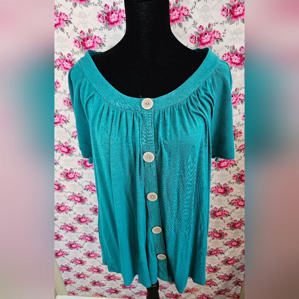 Faux button blouse